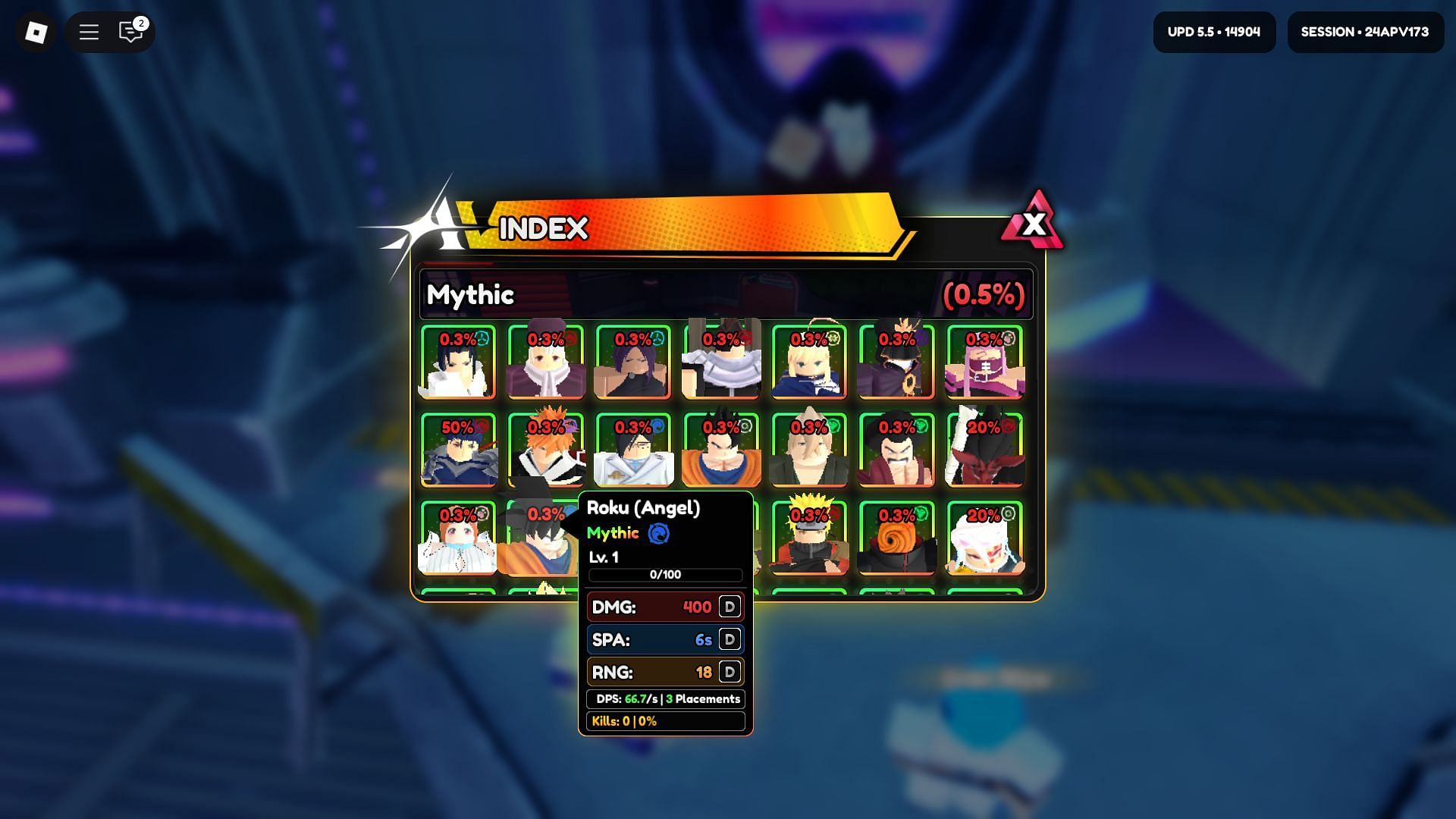 Roku (Angel) on the Special Summon banner (Image via Roblox)